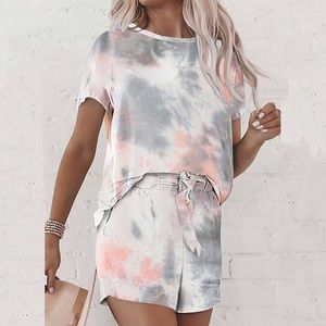 Short sleeve tie dye pajama set